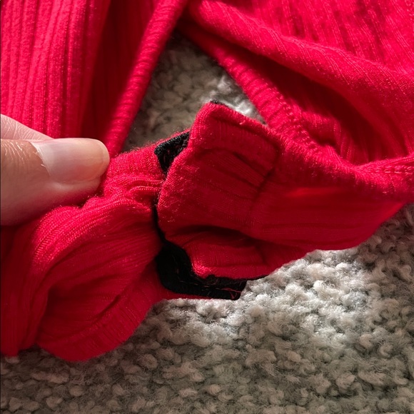 Red Ribbed Bodysuit - Picture 4 of 4